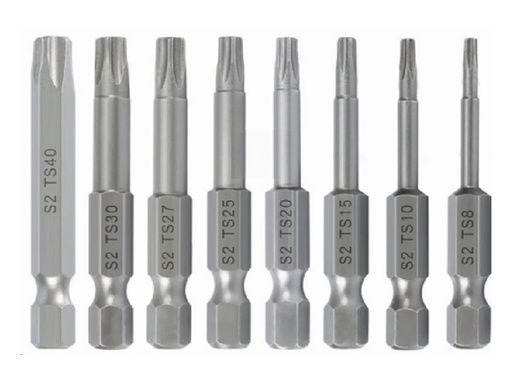 [H42621] 5-punkt TORX (Pentacle star) sikkerheds bitsæt (8 dele)