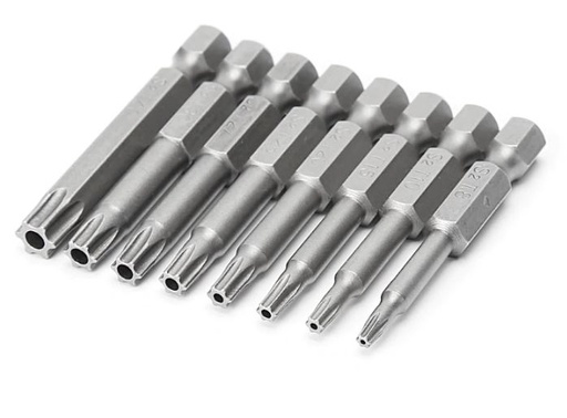 [H31201] 6-punkt TORX (Hexagon) sikkerheds bitsæt - T8-T40 (8 dele)