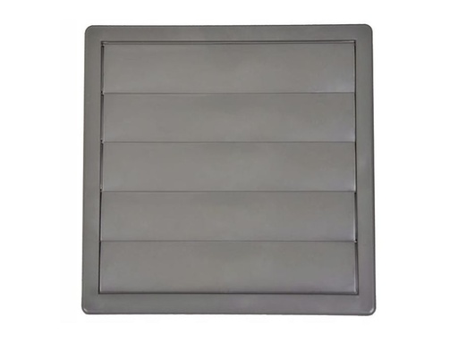 [H49922] Ventilationsrist m. lukkespjæld - 170x170mm Ø100mm, Grå