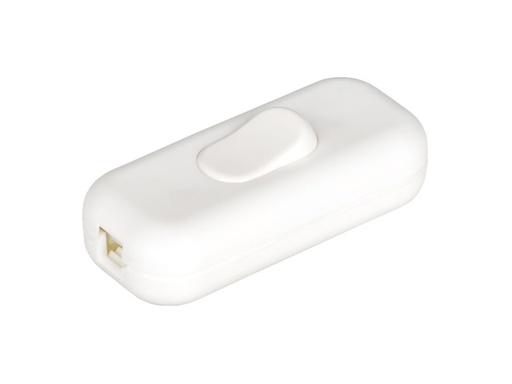 [H26943] Gennemgangsafbryder - 2A / 250V til ledningsmont. Hvid