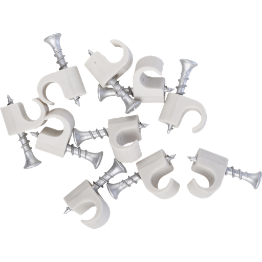 [H62939] Skrueclips, Rund Ø10-14mm, Hvid (10 stk.)