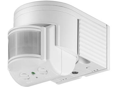 [H10063] PIR bevægelsessensor - 230V/1200W 180° væg, LED ready, Hvid