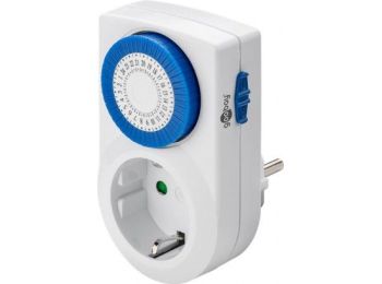 [H50666] Tænd/slukur - Analog 24 timer, CEE7/3 udtag