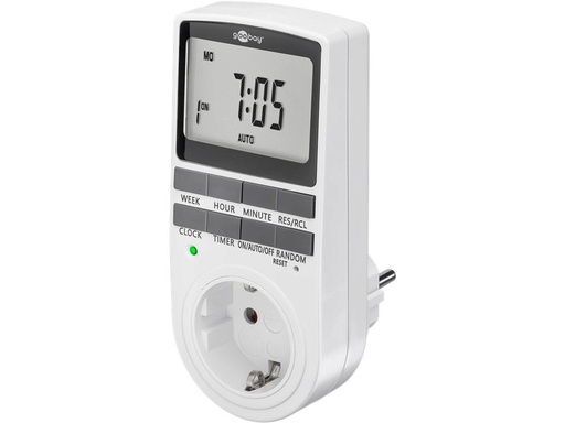 [H63879] Digital Timer - Programmerbar, CEE7/4 udtag, Hvid