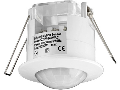 [H33525] PIR bevægelsessensor - 230Vac / 1200W, 360° til indbygn.