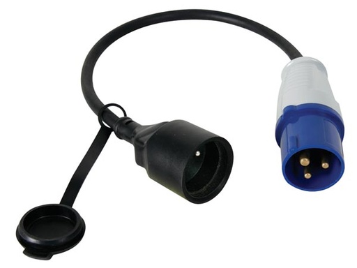 [H36167] CEE adapterkabel - CEE han til Pin-Earth hun, 3G2.5 (40cm)