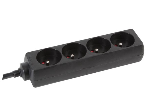 [H43396] Stikdåse - 4 x PinEarth, Sort m. krympeflex (5m)