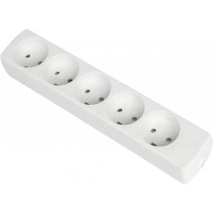 [H34306] Stikdåse - 5 x DK blindjord, Hvid (u. ledning)