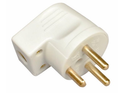 [H37931] Stikprop - 230V m. DK jord, vinkelafgang, Hvid