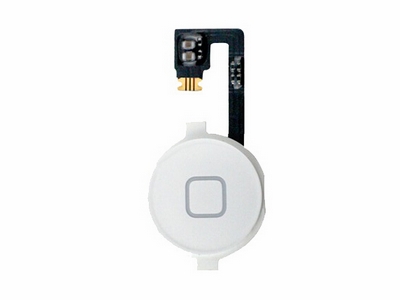 [H37905] Home knap til iPhone 4 - Inkl. flexkabel, Hvid