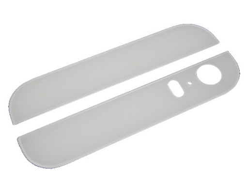 [H25728] Top og bund glas bagcover til iPhone 5S - Hvid