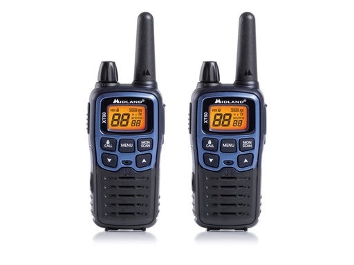 [H34443] XT60 PMR446 radio m. Bordlader +Bat.+USB kab.+Clip (2 pak)