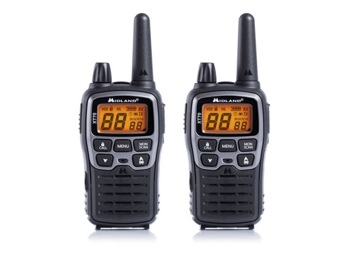 [H34444] XT70 PMR446 radio m. lader +2 bat. +Clip +Headset (2 pak)