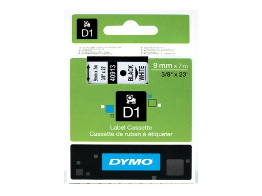 [H45107] Dymotape – Farve: Hvid, Tekst: Sort, L:7m, B:9mm