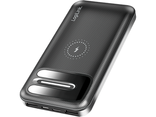 [H63698] Powerbank m. QI trådløs lader - 5V / 2,1A, 8000mA, 2xUSB-A