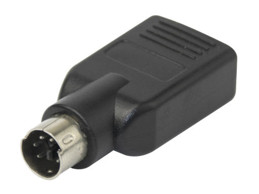 [H25056] USB 2.0 adapter - A hun til PS/2 han, Sort (tastatur/mus)