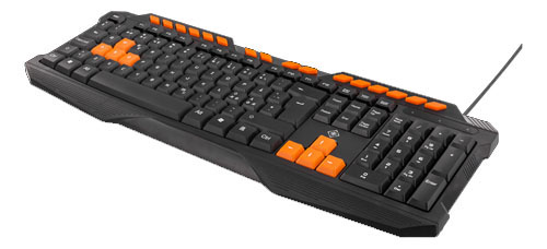 [H38587] GAMING tastatur - anti-ghosting, USB, nordisk, sort/orange