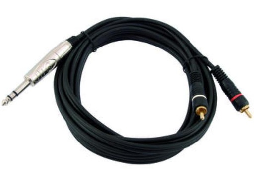 [H25887] Prof. audiokabel - 6,35mm st. JACK han > 2 x Phono han (1,5m