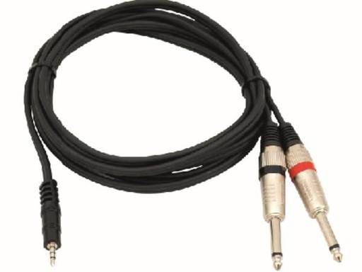 [H25883] Audiokabel - 3,5mm st.JACK > 2 x 6,35mm mono JACK han (1,5m)