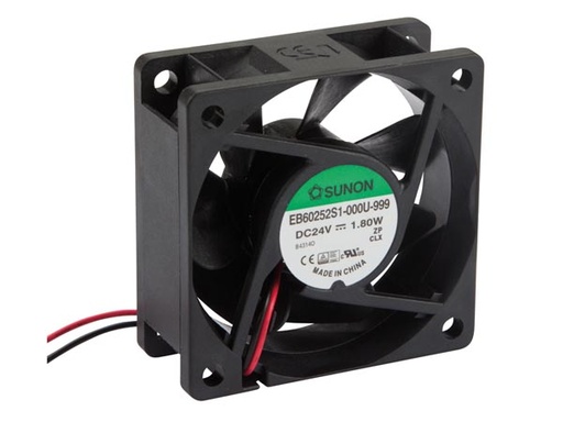 [H16437] DC blæser - 60x60x25mm 24Vdc, glideleje, 37m³/time