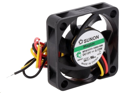 [H43361] DC blæser - 40x40x10mm 12Vdc / 0,72W Vapo, 3 ledn.