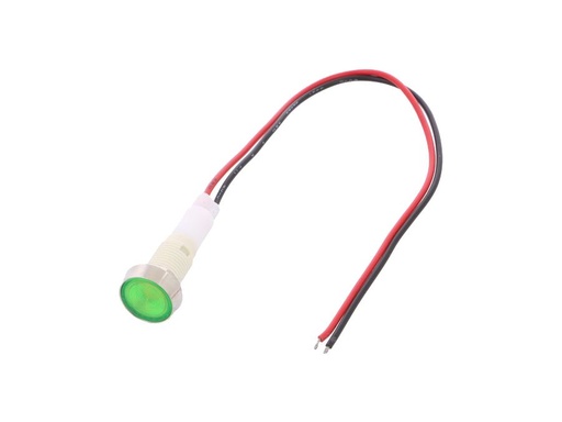 [H59682] LED panel kontrollampe - 230V, Grøn (Ø10mm hul)