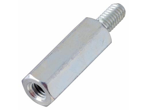 [H64598] Afstandsmøtrik m. indv./udv. M8 gevind - L100mm, Stål