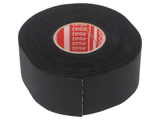 [H56383] Lærredstape - 38mm bred / 260µm, Sort (25m)