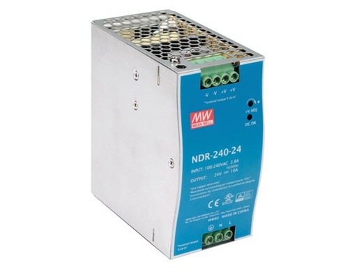 [H49047] DIN-skinne strømforsyning - 24VDC / 240W (10A)