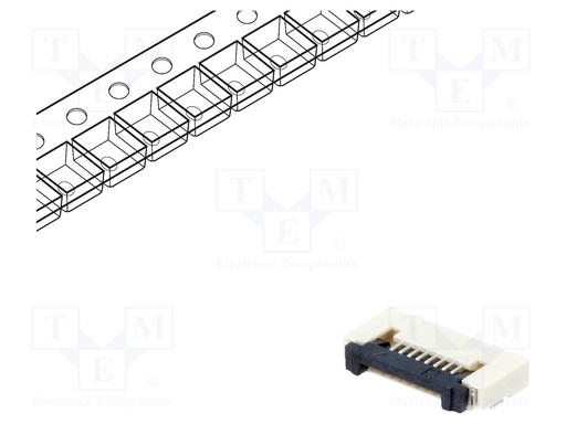 [H60193] FFC (PFC) Flexkabel konnektor - 8pol, ZIF, SMD (0,5mm)