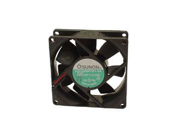 [H16421] DC blæser - 80x80x25mm 12Vdc / 1,7W m. glideleje, 2 ledn.