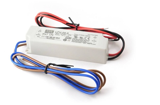 [H63850] LED strømforsyning - 5Vdc 3A (15W) konst.spænding (IP67)