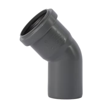 [186154650] 50 mm x 45° Bøjning afløb PP grå