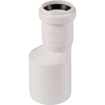 [186511348] 50 x 32 mm Reduktionsrør excentrisk afløb hvid PP Wavin