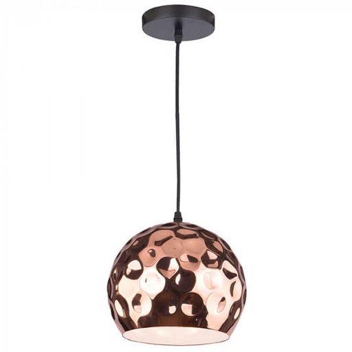 [82003716] Kobber pendel lampe E27 - Rosa/Guld
