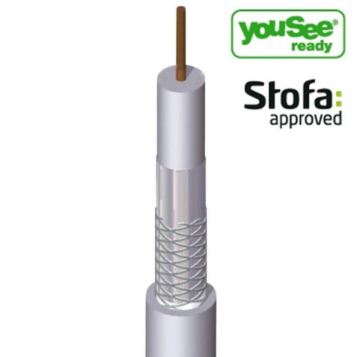 [8287150830-1] Antennekabel Ø6,8mm hvid - pr. meter