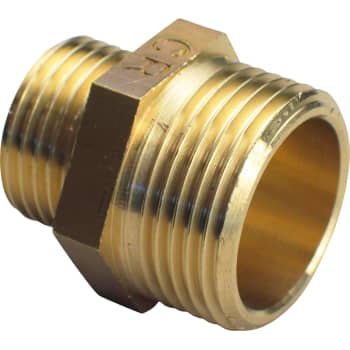 [048245133] 3/4" x 1/2" Brystnippel, messing afzinkningsfri