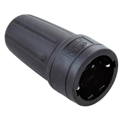 [0828100030] Forlængerled schuko gummi sort 16A