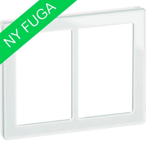 [1017057294] LK Fuga ramme PURE 66 glas 2x1½m - hvid