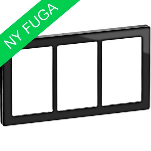 [1017057320] LK Fuga ramme PURE 66 glas 3x1½m - sort