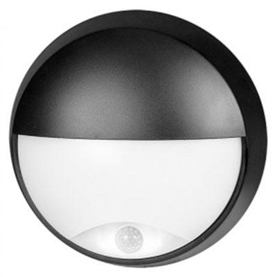 [881443] LED væglampe m. sensor halvcirkel 14W 4200K IP54
