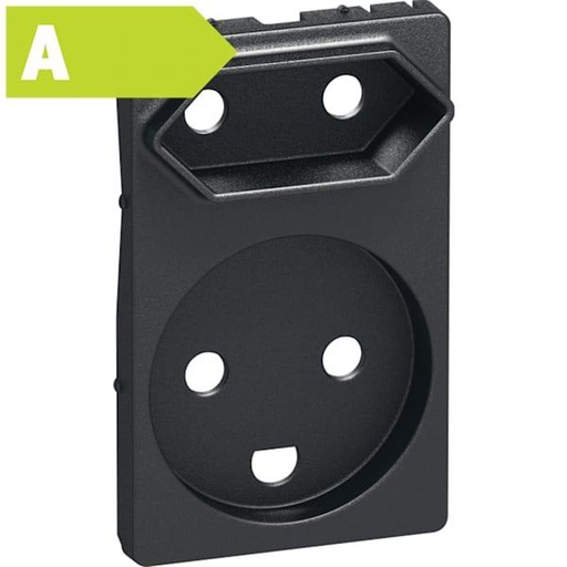 [1017058028] Fuga afdækning dobbelt stikkontakt 1 flad koksgrå