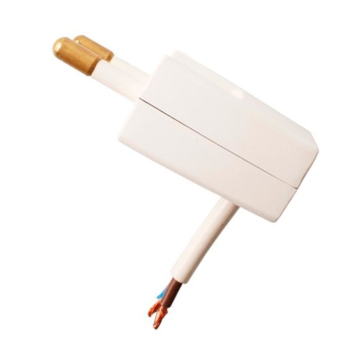 [0828105051] Stikprop V1 Vinkel hvid flad 10A