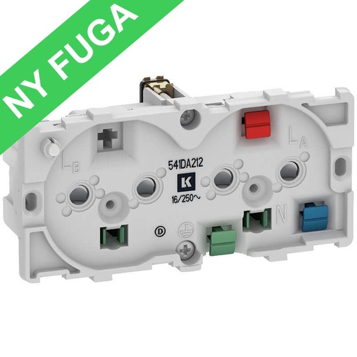 [1017058730] Fuga dob. stikkontakt 2-pol m/jord og LED lampe 2m