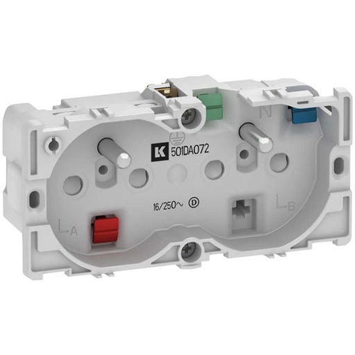 [1017058439] Fuga stikkontakt med pindjord 2 modul 2-pol - uden afdækning