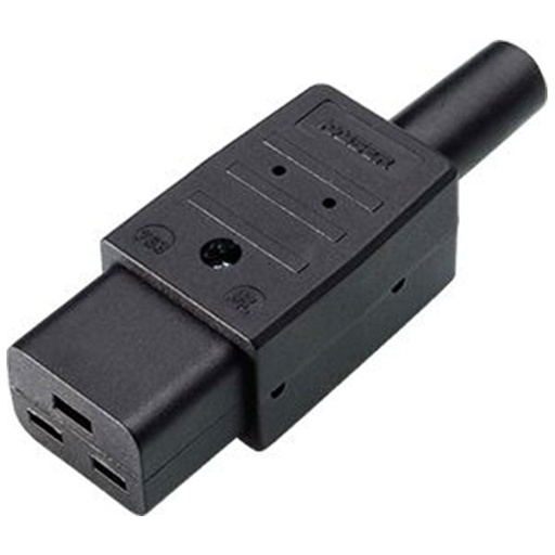 [7828103153] Apparatstik lige hun 16A/230V C19 - sort