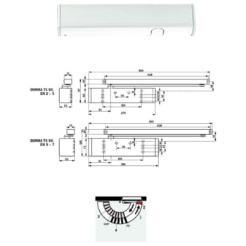 [894019391] dormakaba Dørlukker TS 93 G EN 2-5 Contur Design, sølv excl glideskinne