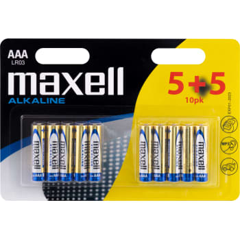[881081431] Maxell alkaline AAA/LR03 batteri, 10 stk.