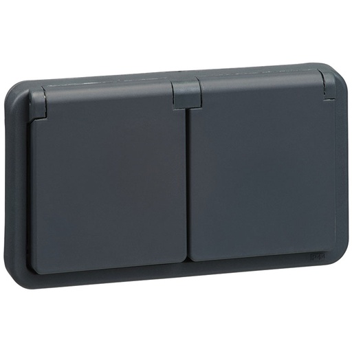 [1017060702] LK Opus 74 dobbelt stikkontakt med jord - antracit