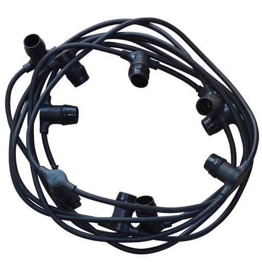 [891000] Lyskæde 7,5m m. 10xE27 fatninger IP44 230V